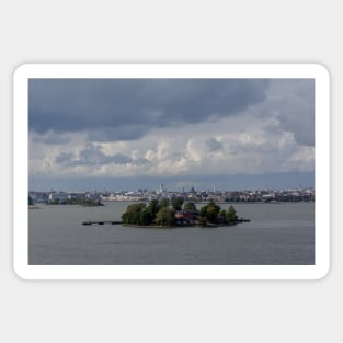 Lonna island with Helsinki cityscape in back Sticker